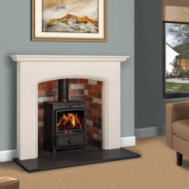 FDC5 Eco stove in fireplace