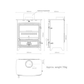 The FDC5 W Eco stove is a highly efficient Wide screen version of the FDC5 Multi fuel stove that accepts upto 15" wide logs.